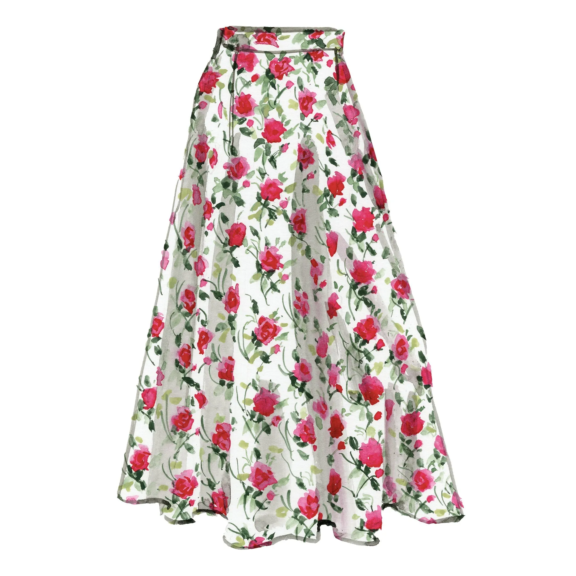 1940s Rose Circle Skirt