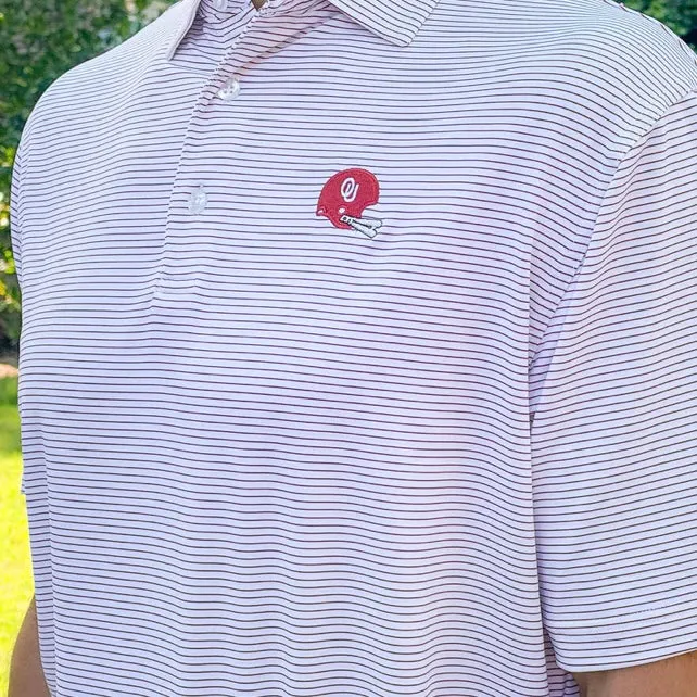 1966 OU Helmet Pinstripe Polo