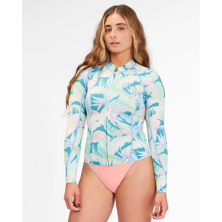 1mm Women's Billabong Peeky Wetsuit Jacket - Marine Tropic - GTD9