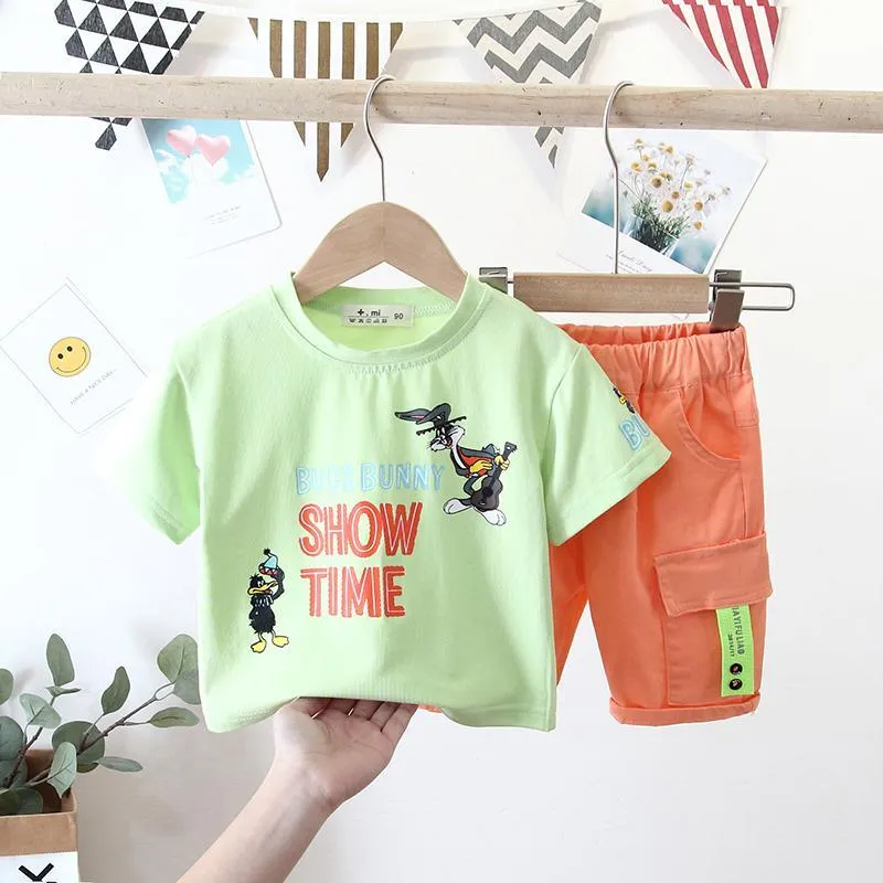 2pcs Cute Rabbit Print T-shirt and Pants