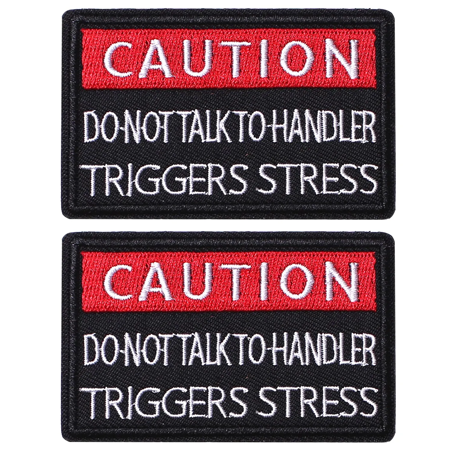 2Pcs Service Dog Patches, Caution Do Not Talk to Handler, Vests/Harnesses Emblem Embroidered Fastener Hook & Loop Patch