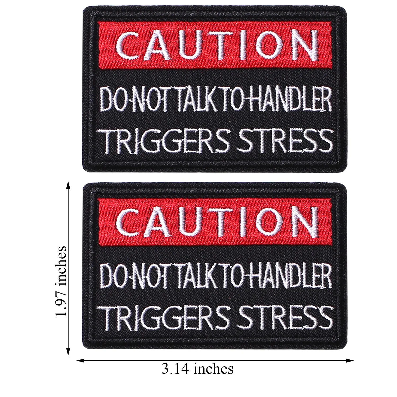 2Pcs Service Dog Patches, Caution Do Not Talk to Handler, Vests/Harnesses Emblem Embroidered Fastener Hook & Loop Patch