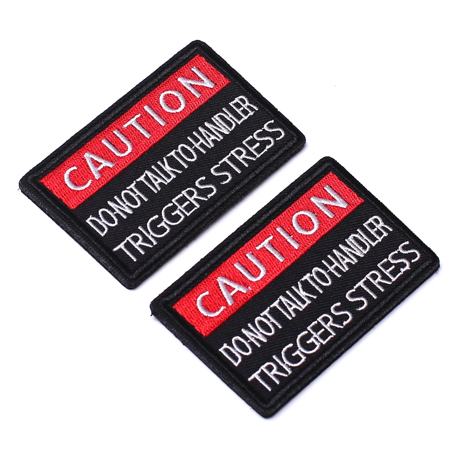 2Pcs Service Dog Patches, Caution Do Not Talk to Handler, Vests/Harnesses Emblem Embroidered Fastener Hook & Loop Patch