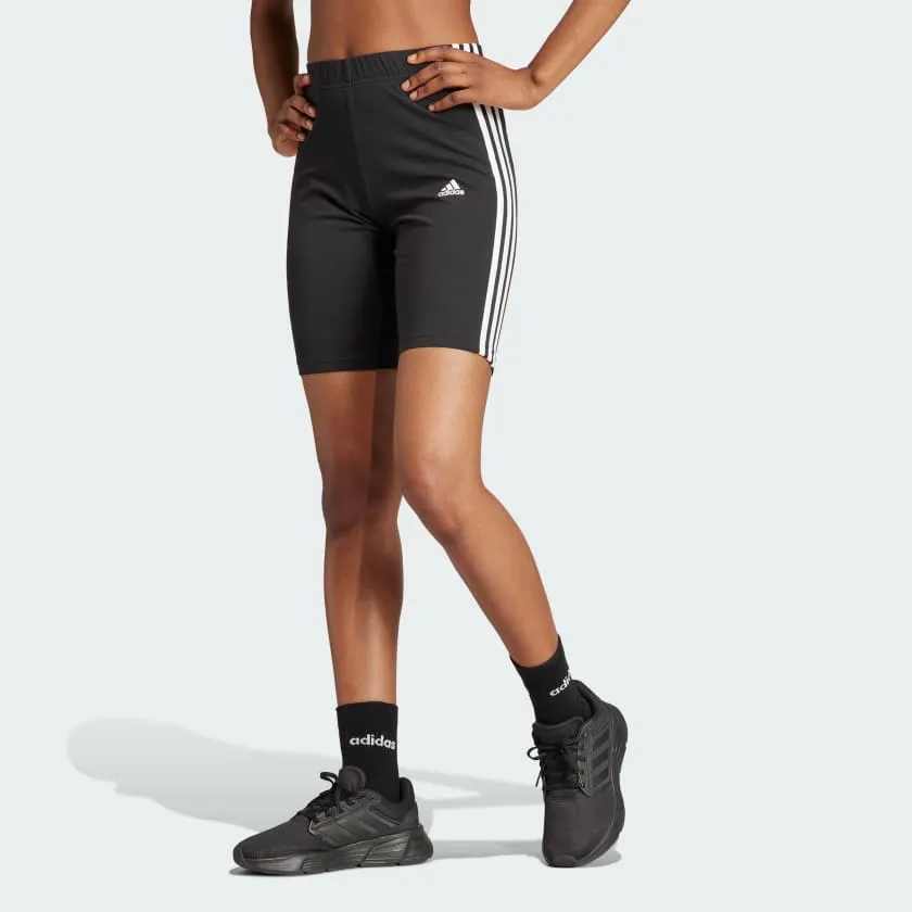 ADIDAS ESSENTIALS 3-STRIPES BIKE SHORTS - WOMEN - BLACK