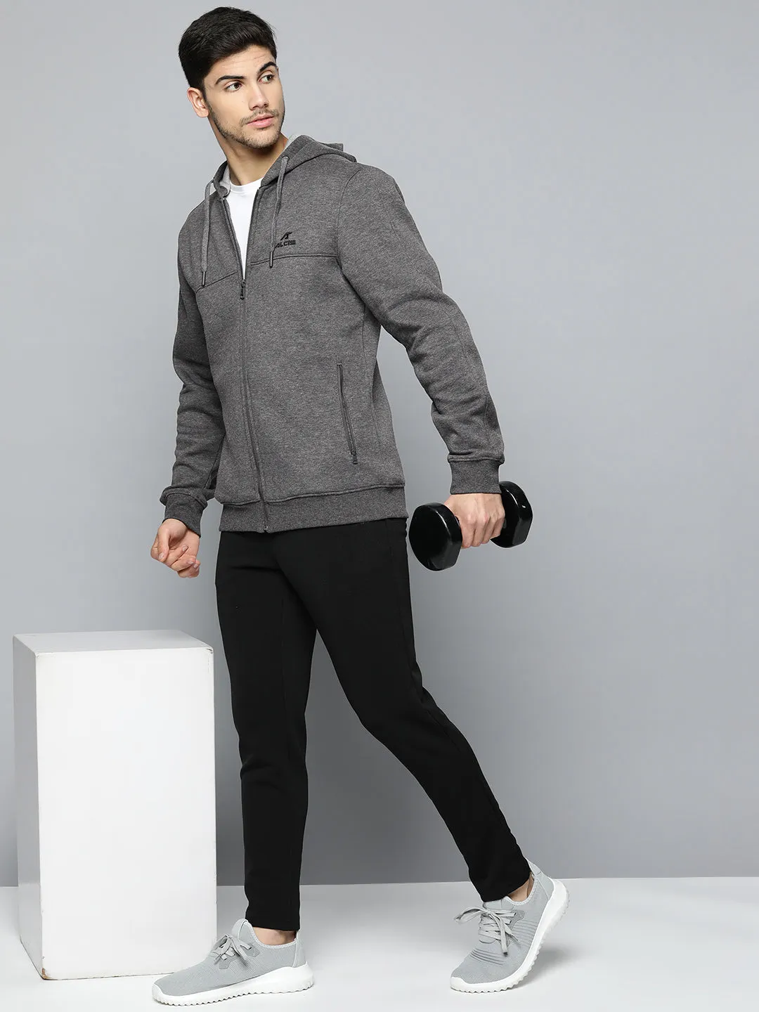 Alcis Men Solid Hooded Sporty Jacket