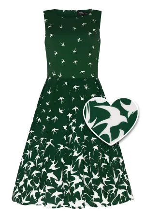 Annie Raising Bird Swing Dress in Green