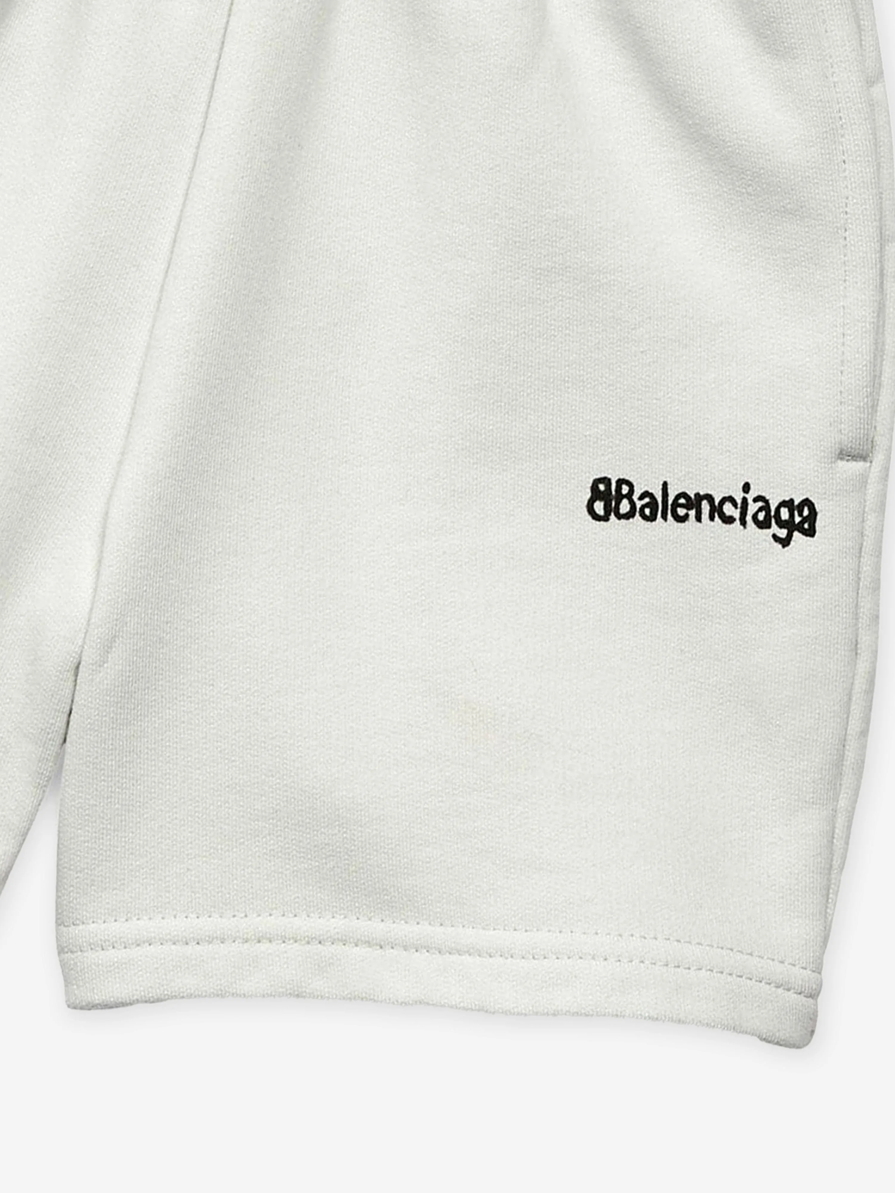 Balenciaga Kids Logo Jogging Shorts in White