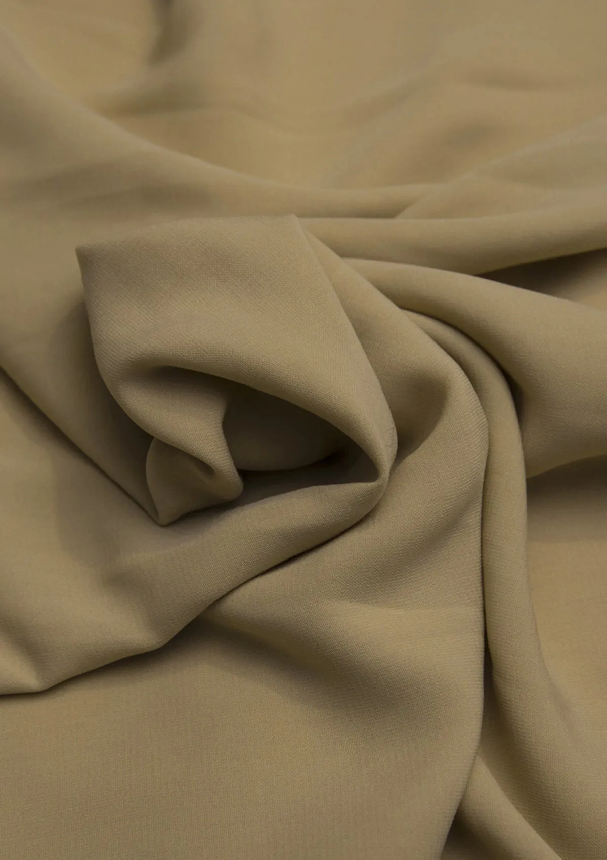 Beige Crepe Fabric Valenteeno Powder Touch Soft Feel 58" Wide for Dressmaking, Uniform & Abaya