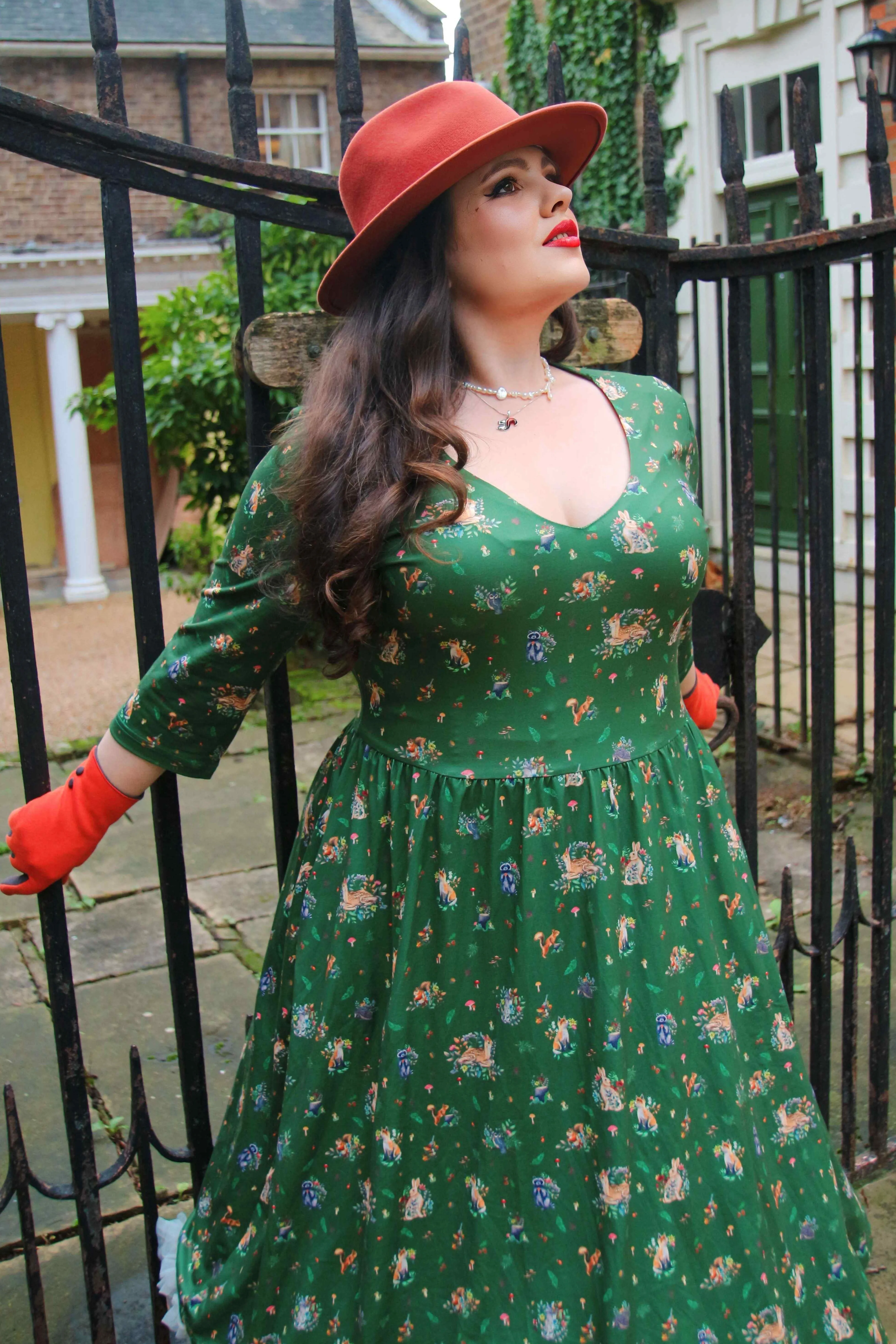 Billie Green Woodland Fox & Owl Dress