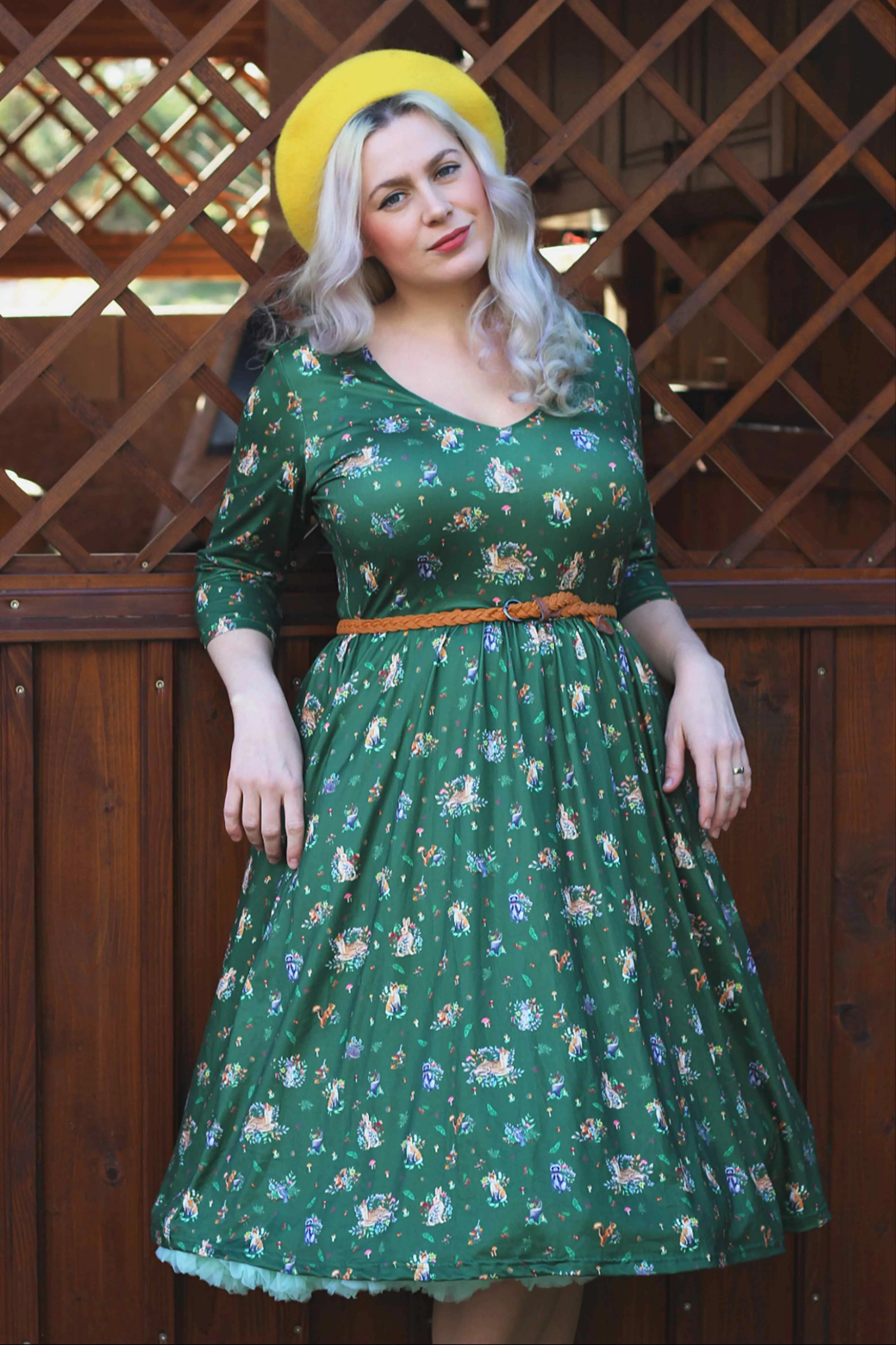 Billie Green Woodland Fox & Owl Dress