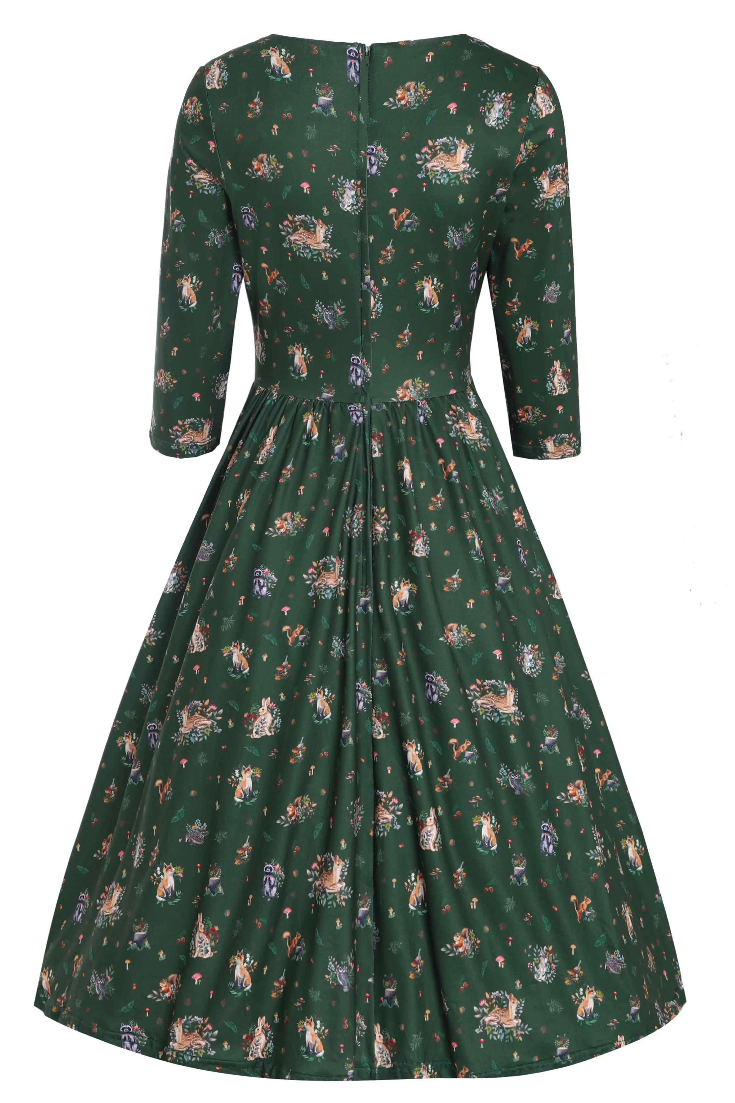 Billie Green Woodland Fox & Owl Dress