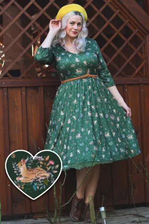 Billie Green Woodland Fox & Owl Dress