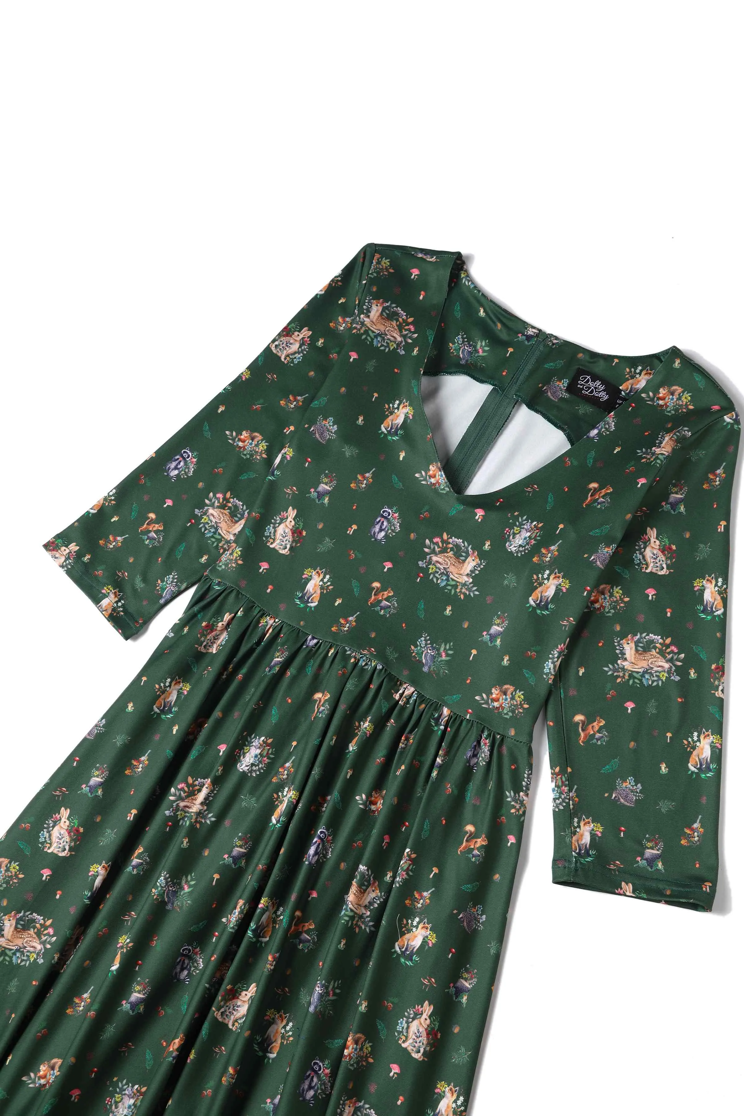 Billie Green Woodland Fox & Owl Dress