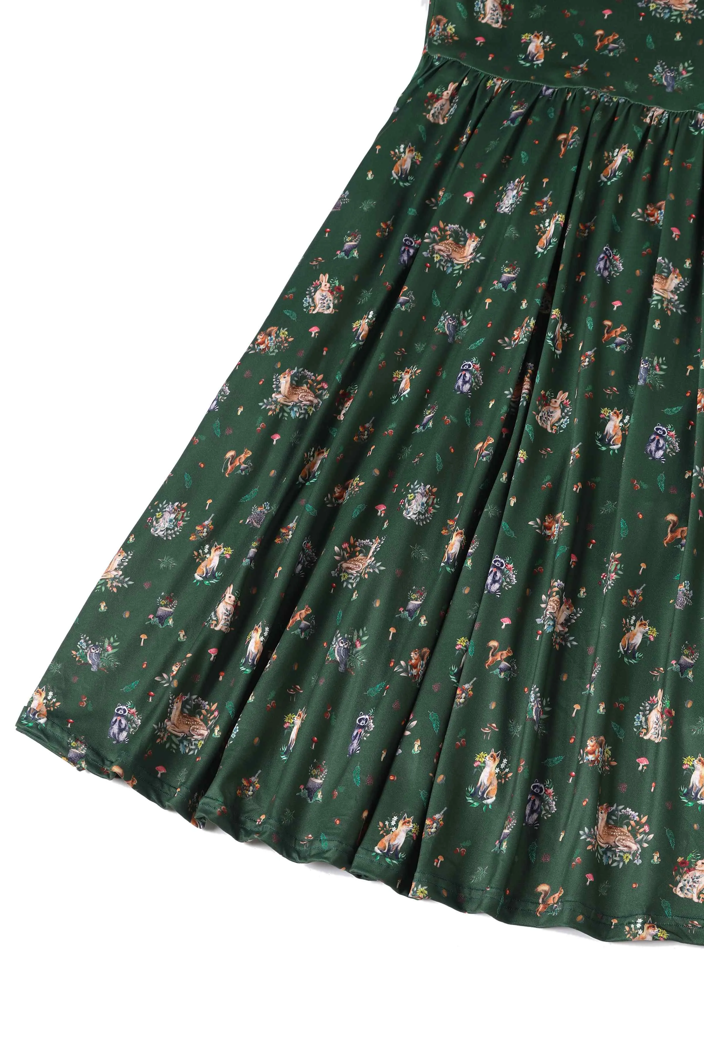 Billie Green Woodland Fox & Owl Dress