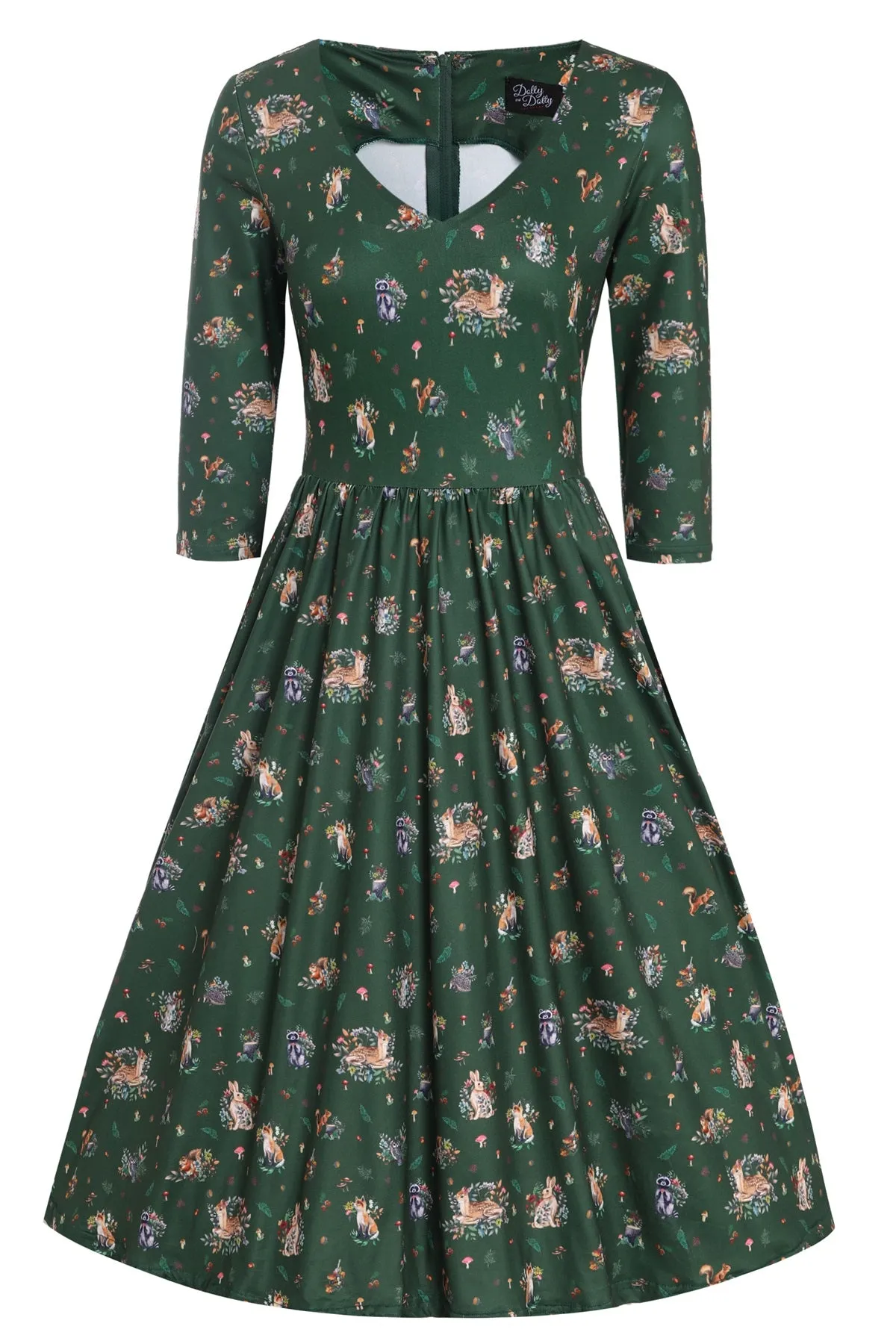 Billie Green Woodland Fox & Owl Dress