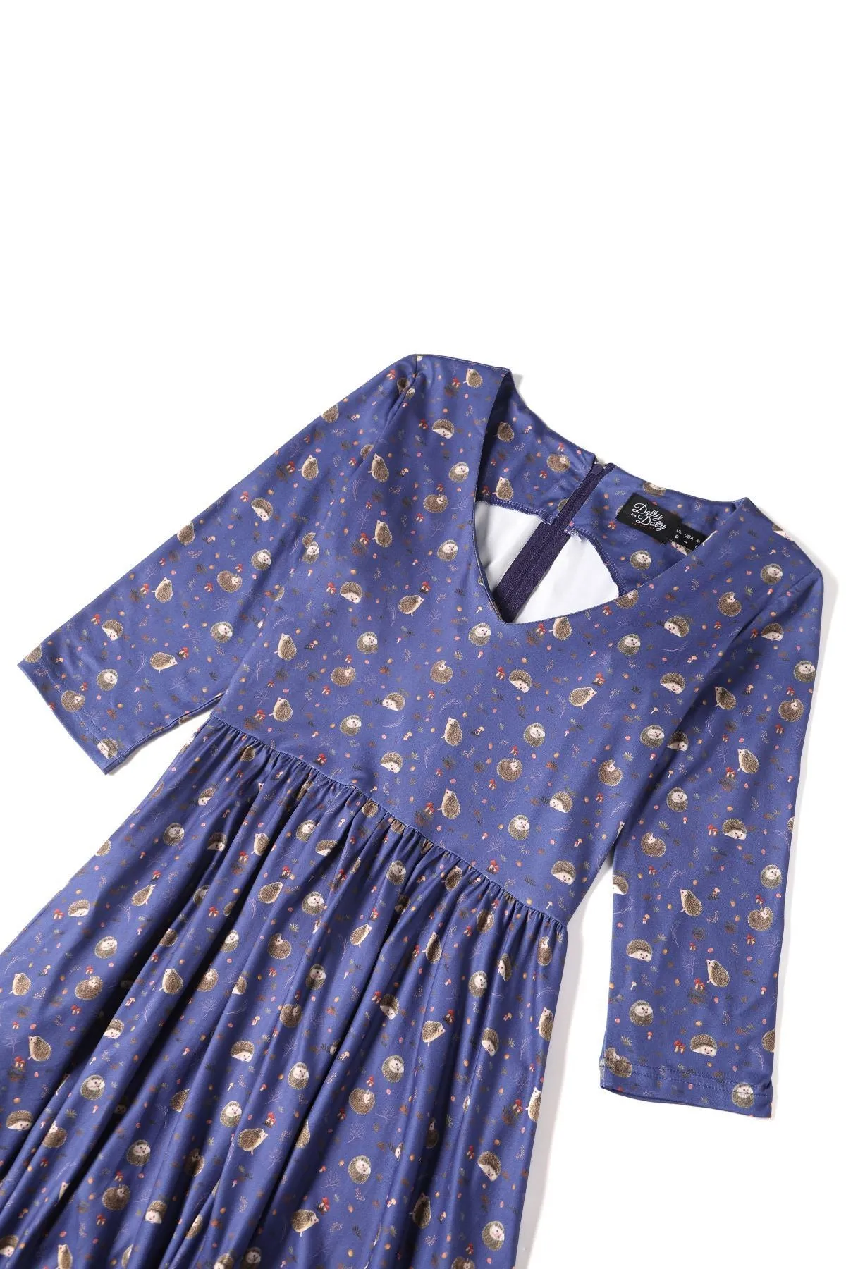 Billie Long Sleeved Purple Hedgehog Dress