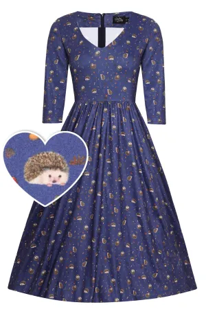 Billie Long Sleeved Purple Hedgehog Dress