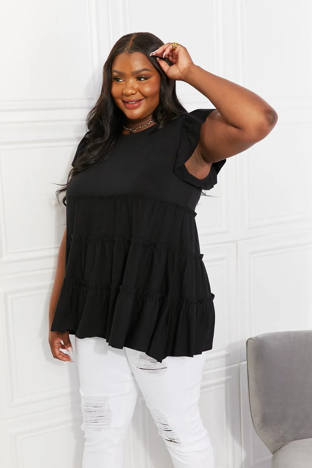 Black Tiered Top