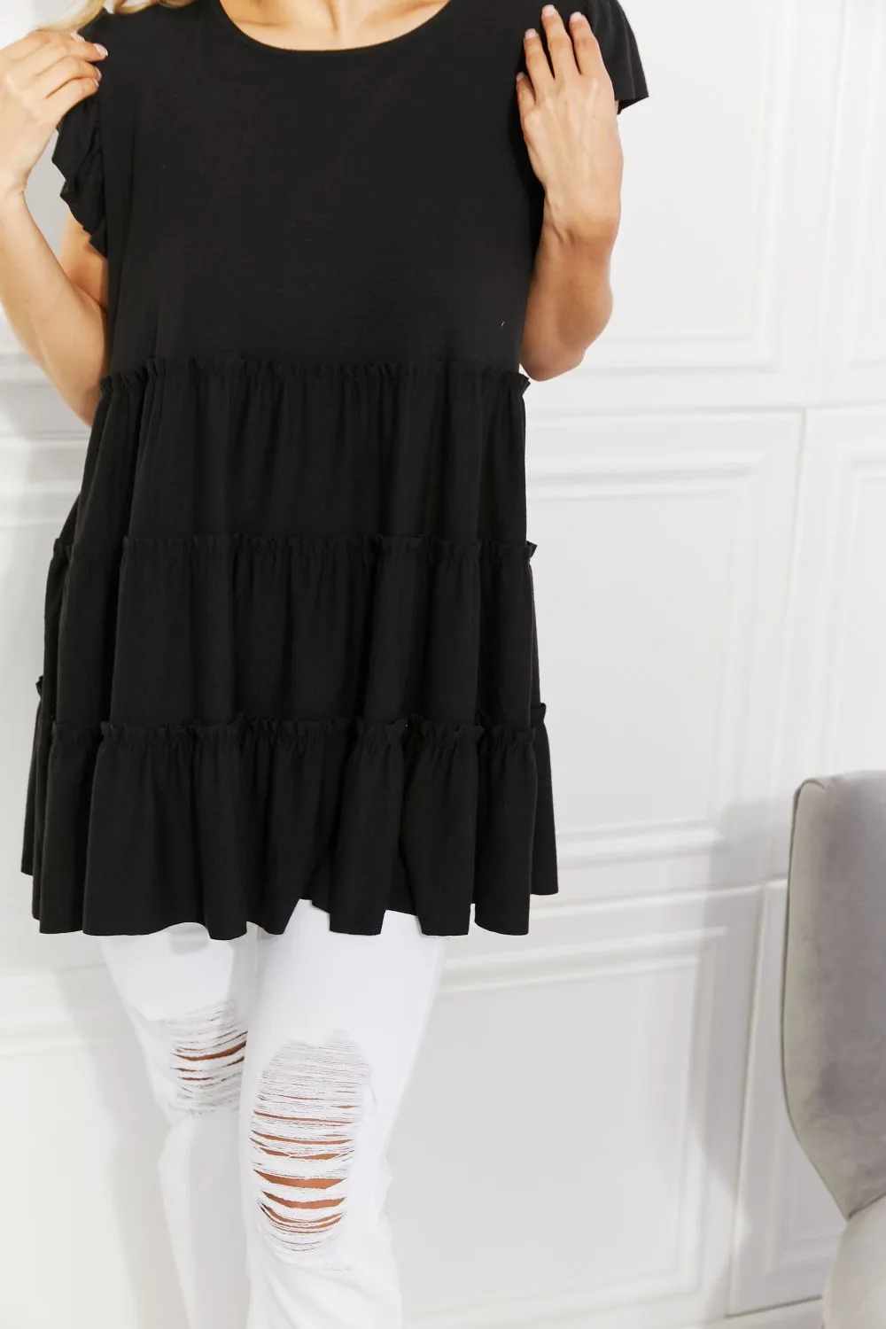 Black Tiered Top