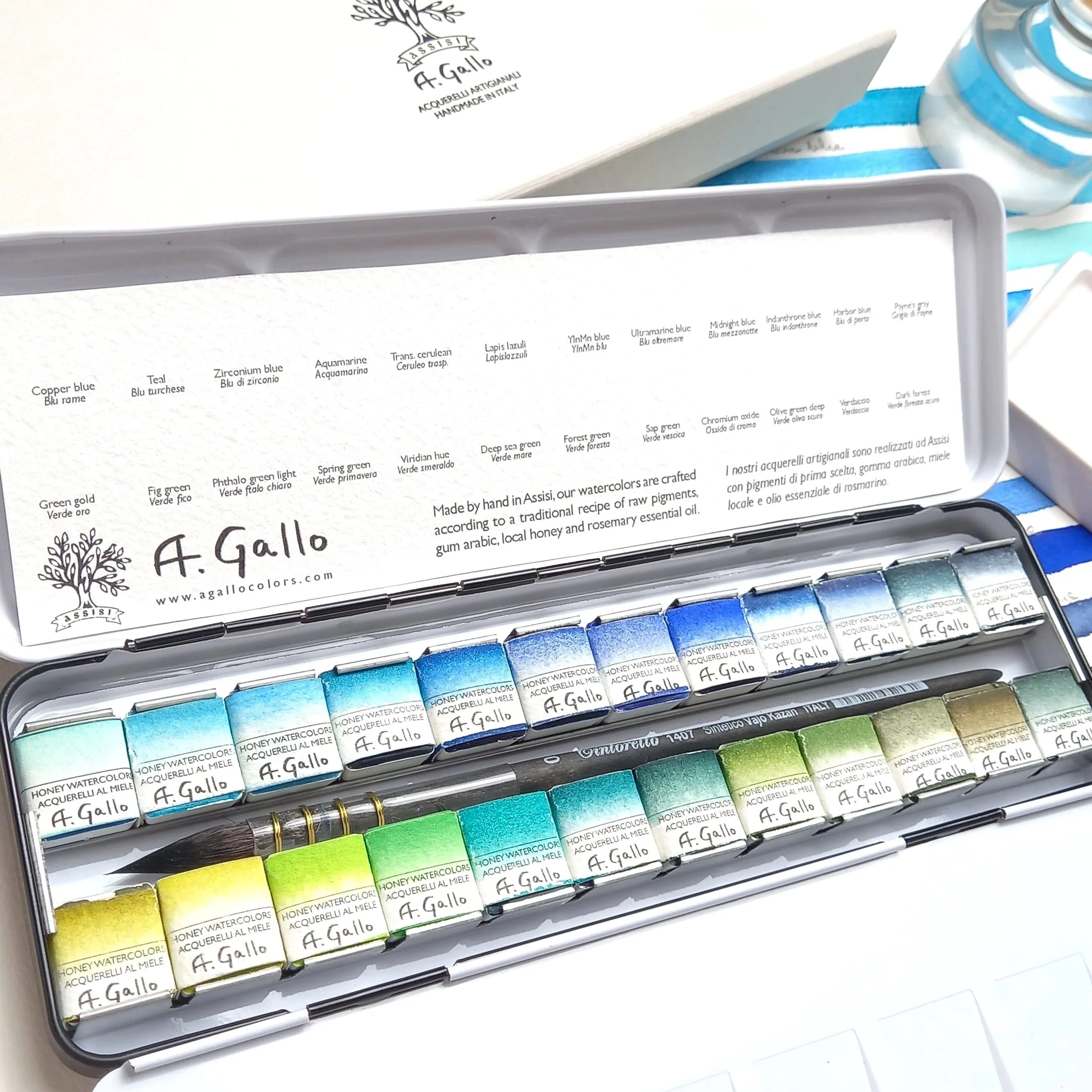 Blue Green - Handmade Watercolor Set