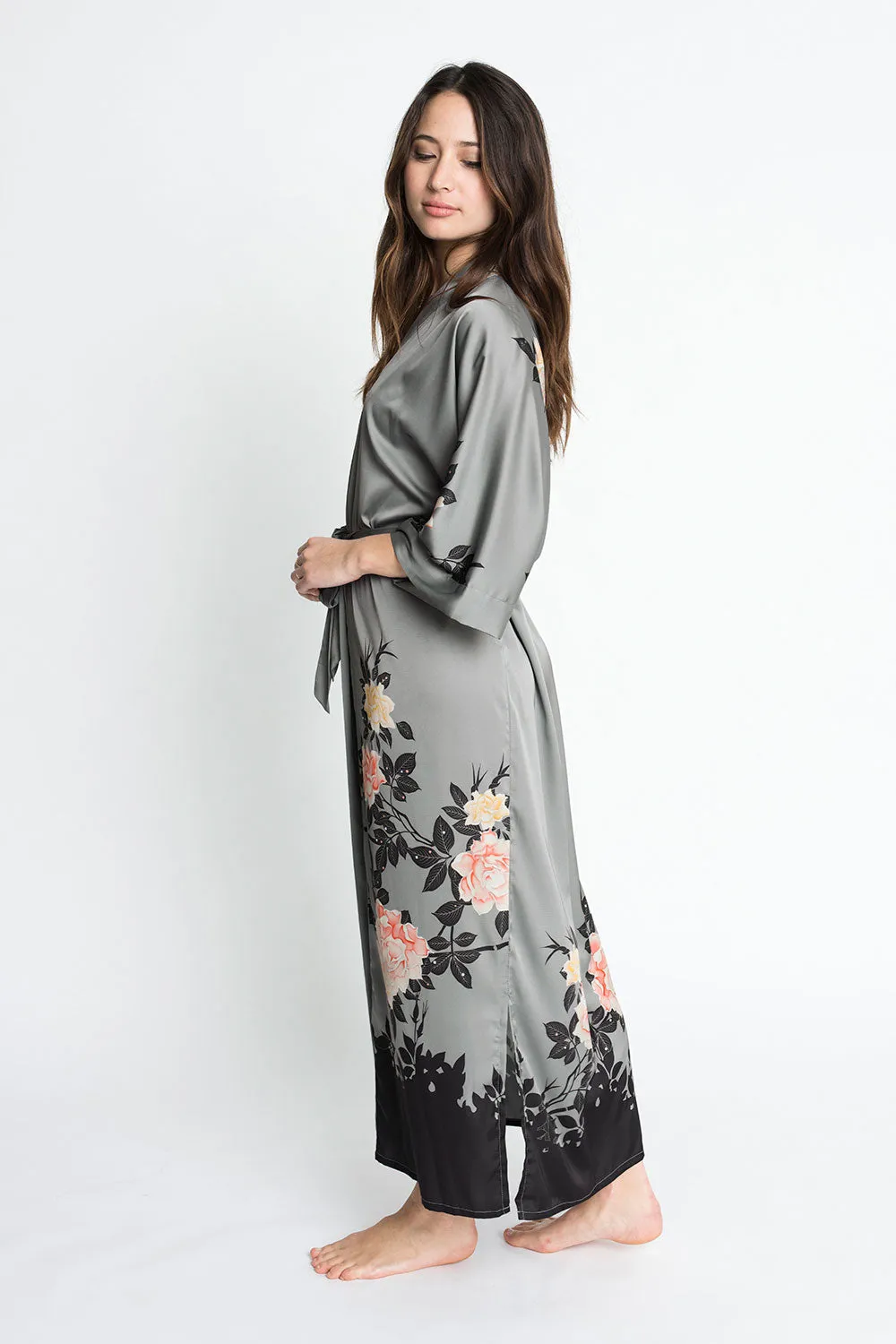 Blush Rose Long Kimono Robe