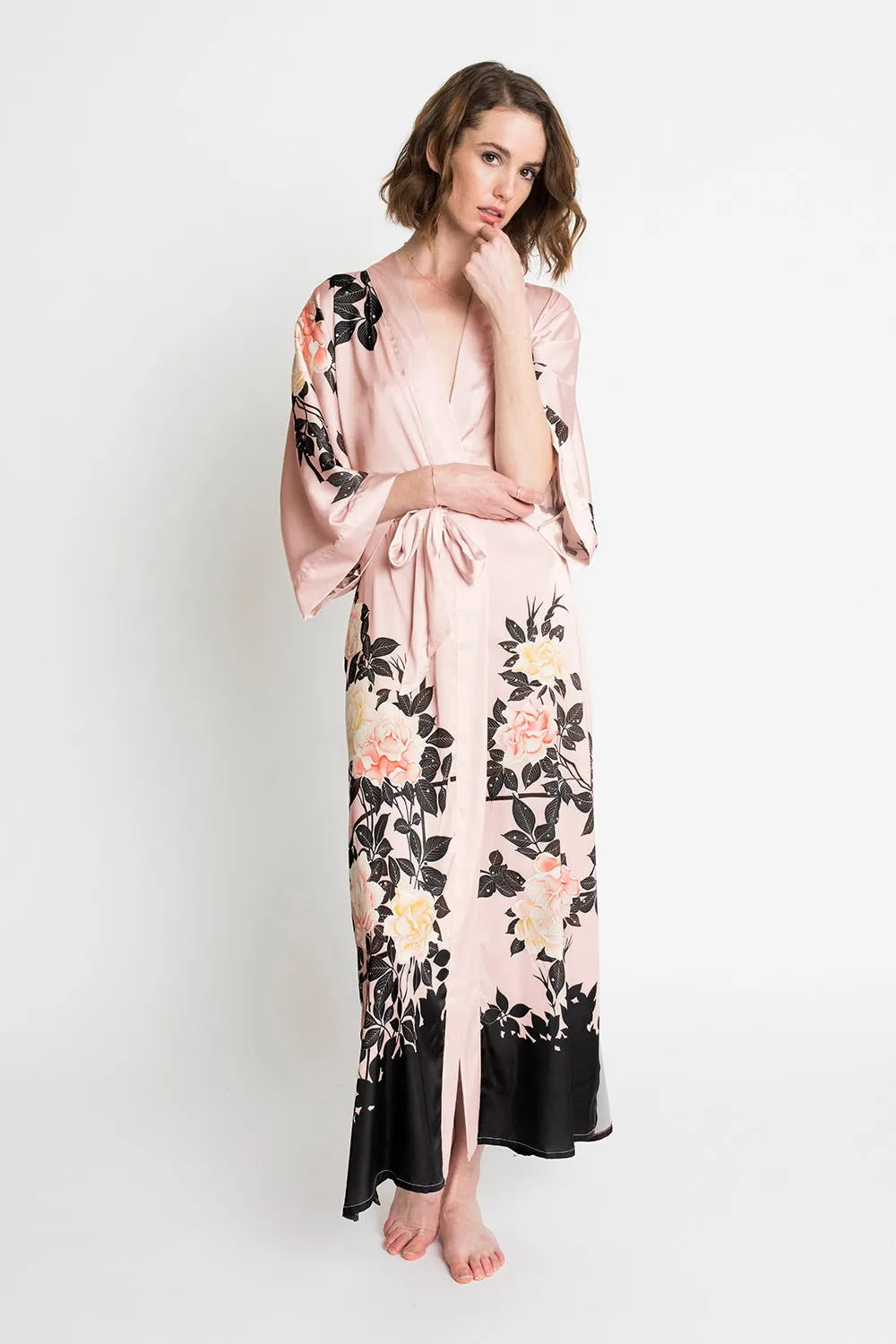 Blush Rose Long Kimono Robe