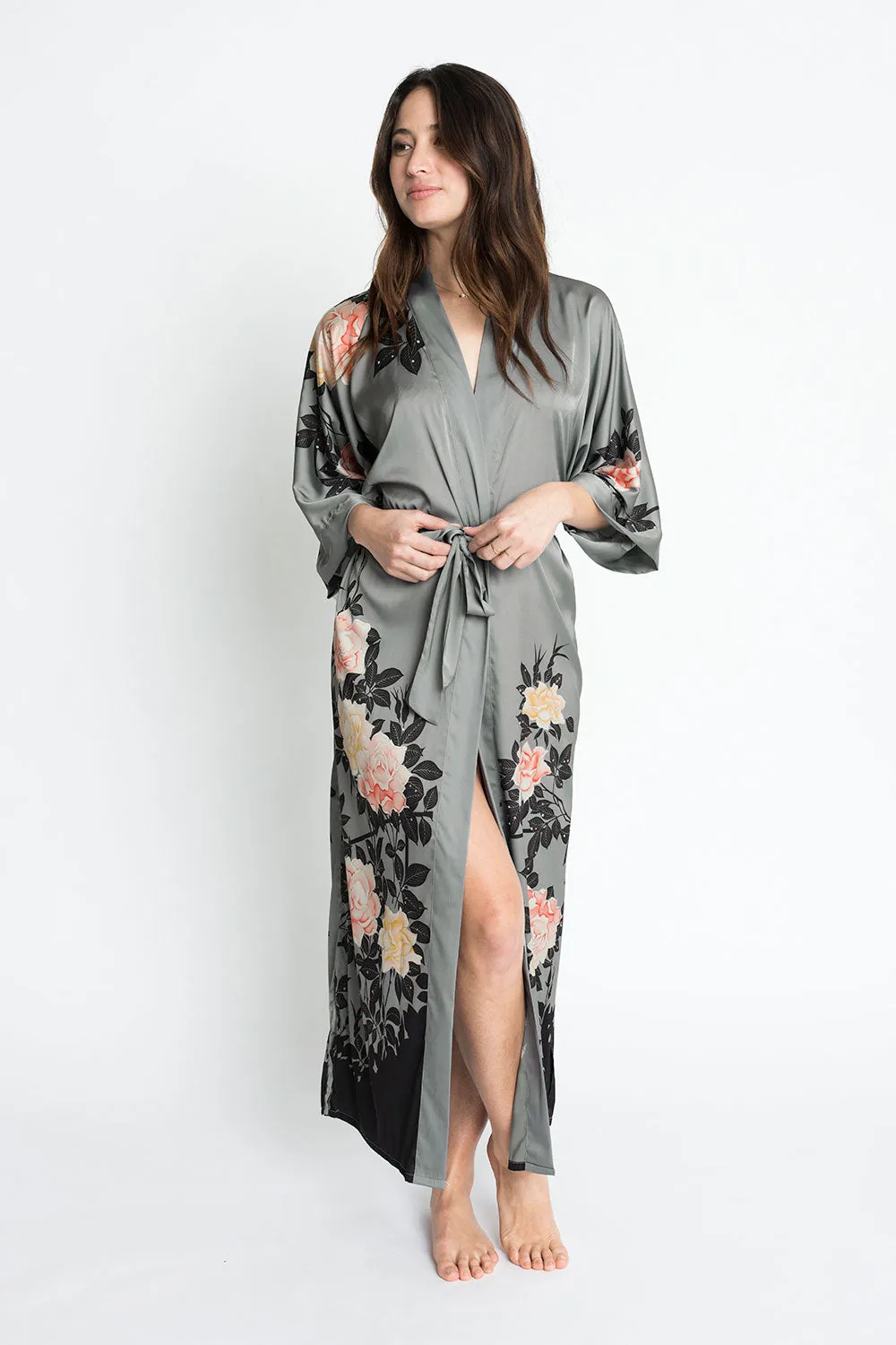 Blush Rose Long Kimono Robe