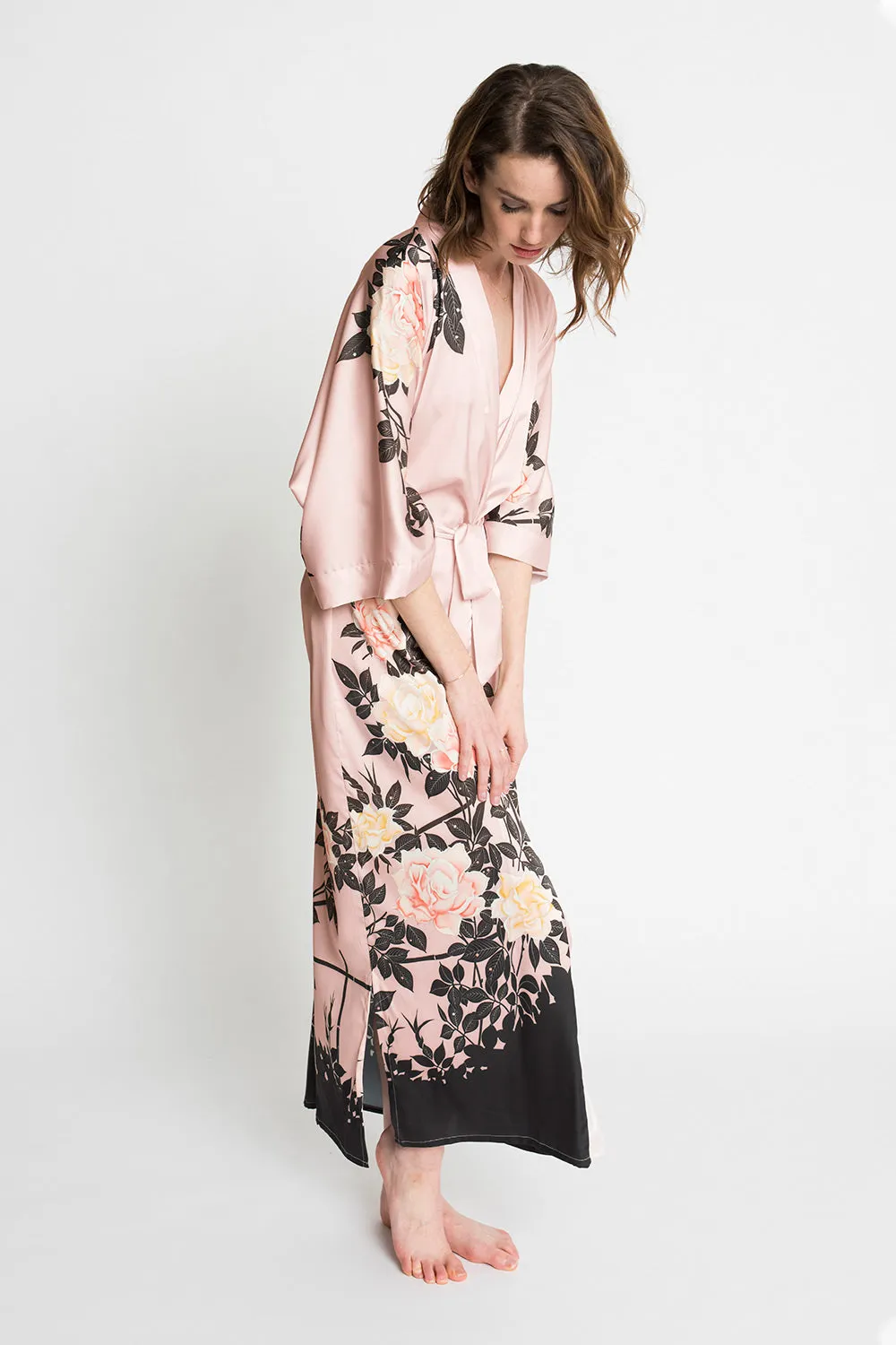 Blush Rose Long Kimono Robe