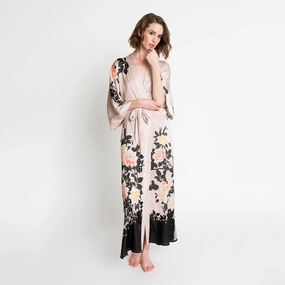 Blush Rose Long Kimono Robe