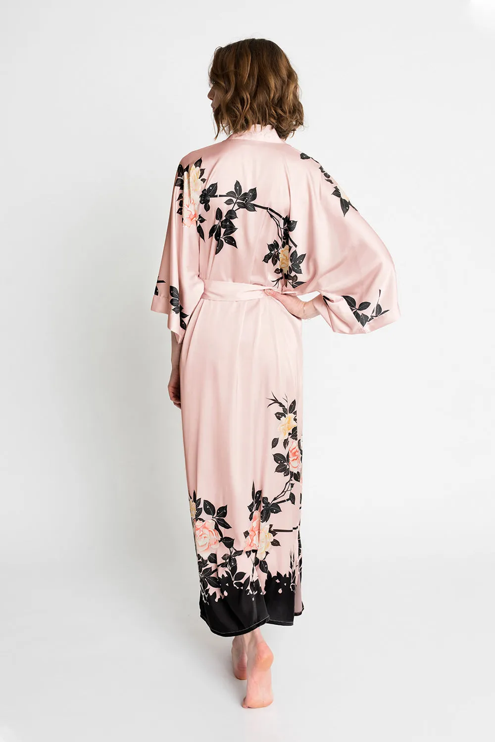 Blush Rose Long Kimono Robe