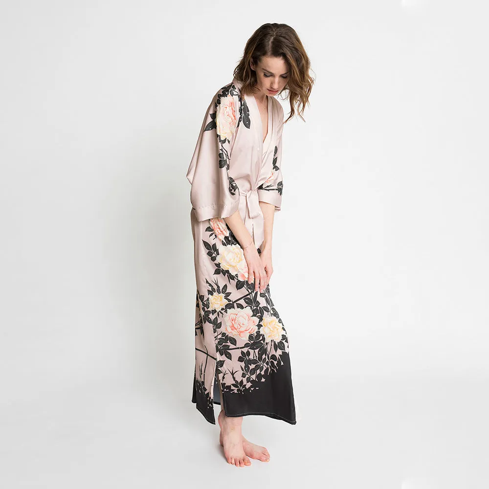 Blush Rose Long Kimono Robe