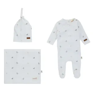 Bondoux White Bird Print Boys Blanket