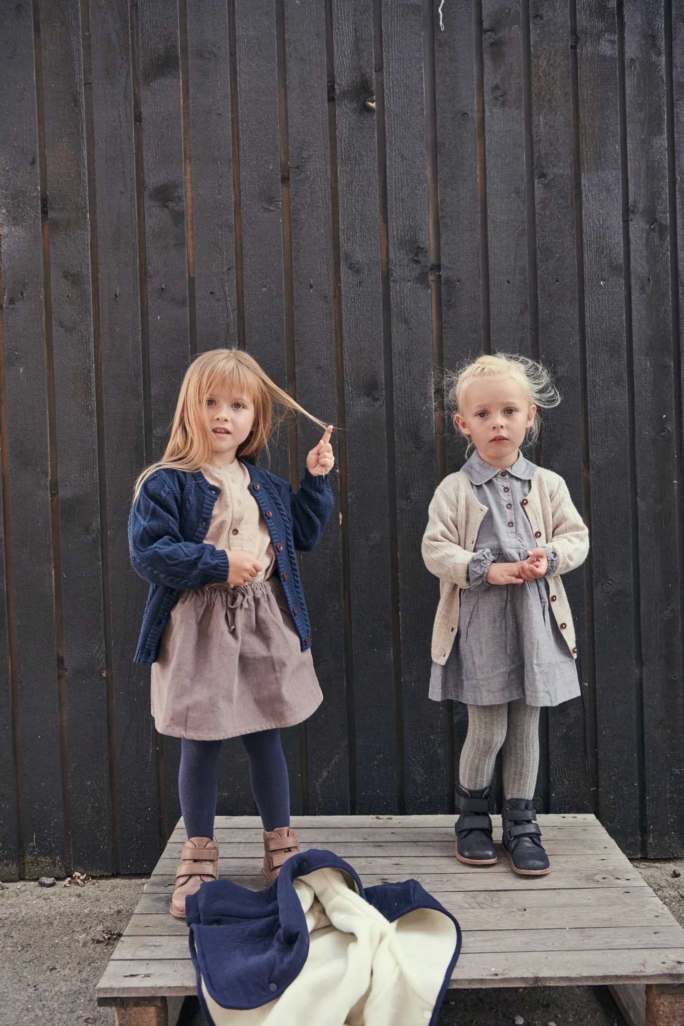 CHAMBRAY DRESS WITH COLLAR - NAVY