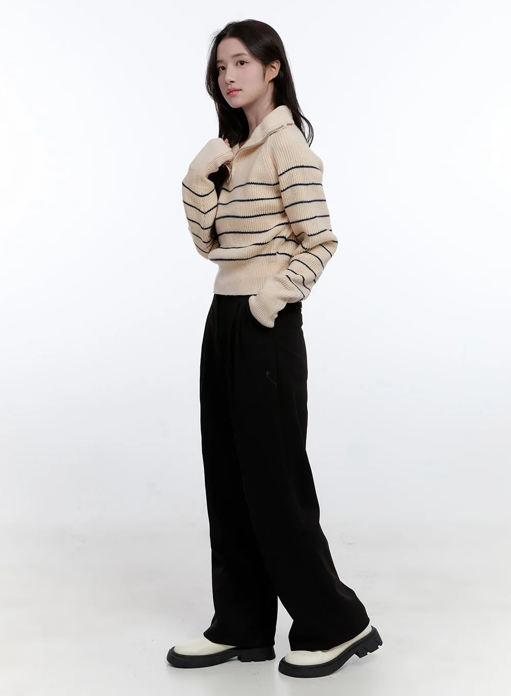 Cozy Warm Pintuck Trousers ON418