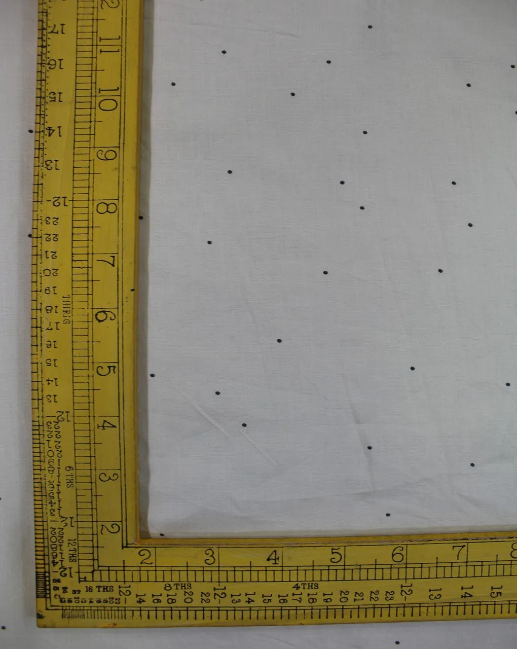 Cream And Black Polka Dot Print Rayon Fabric