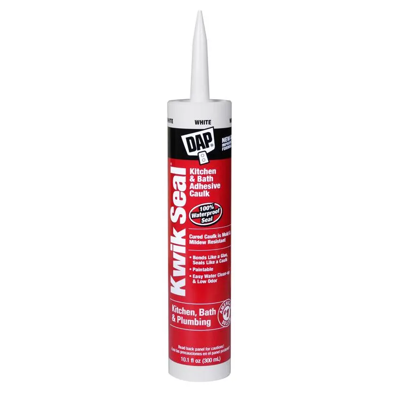 DAP Kwik Seal White Acrylic Latex Kitchen and Bath Adhesive Caulk 10.1 oz