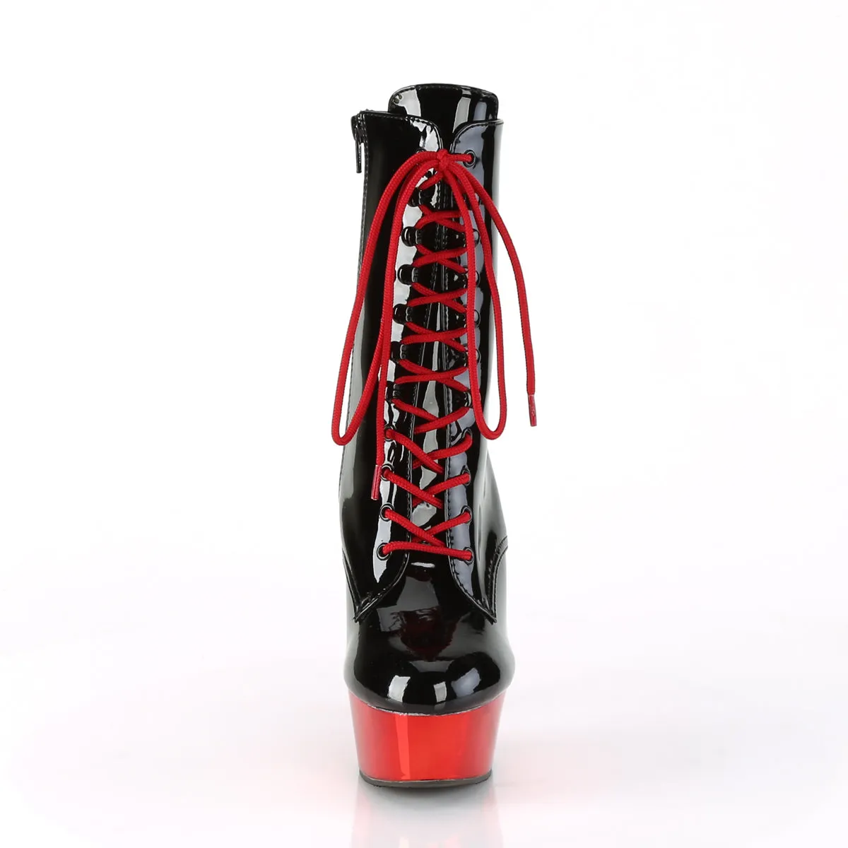 Delight-1020 Black - Red Chrome Platform Ankle Boots