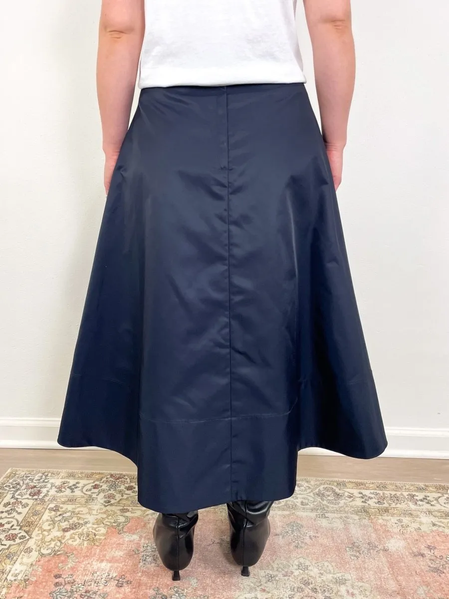 Eco Nylon Circle Skirt in Navy