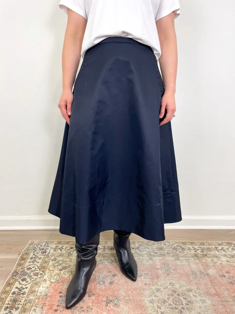 Eco Nylon Circle Skirt in Navy