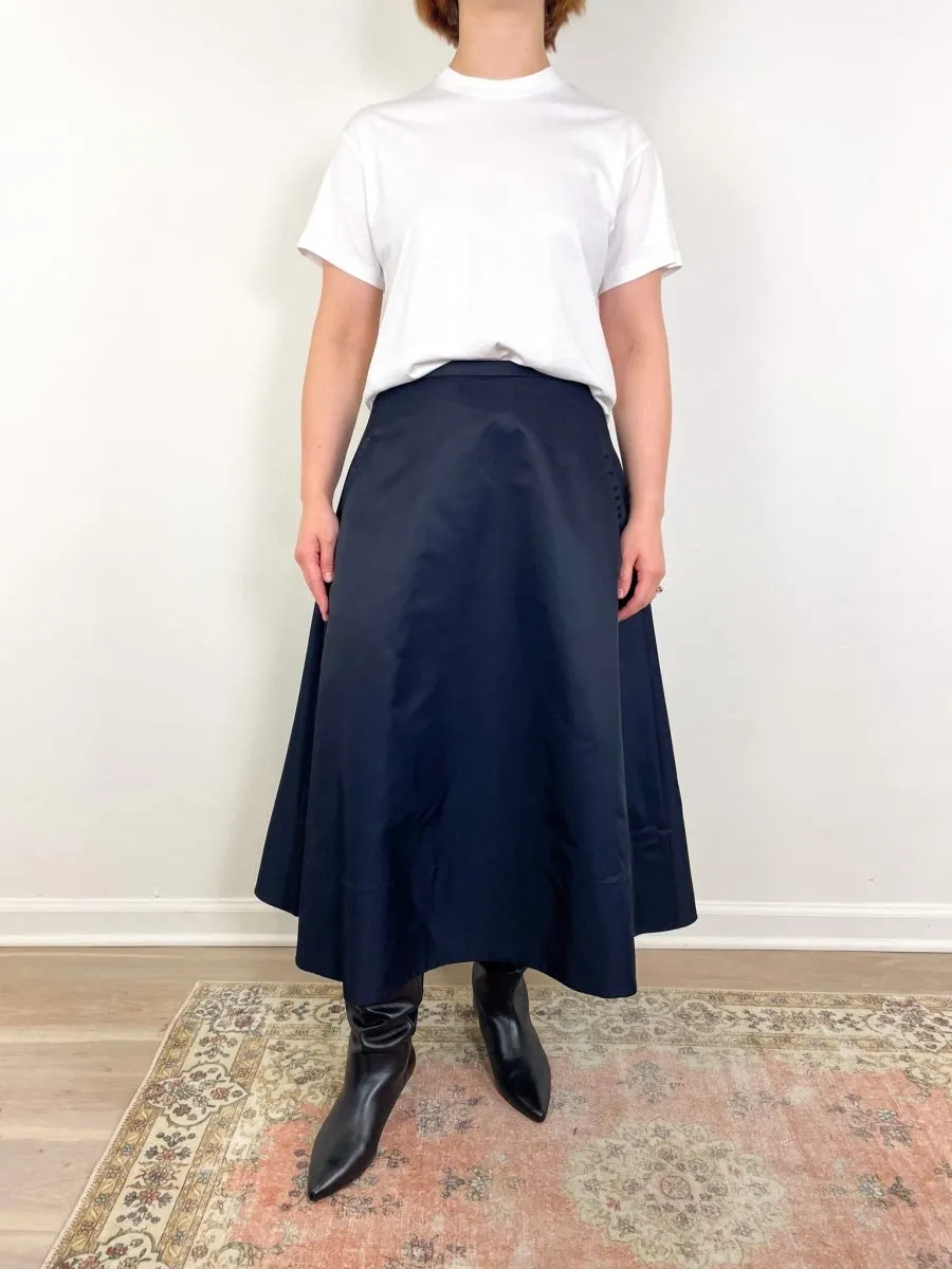 Eco Nylon Circle Skirt in Navy