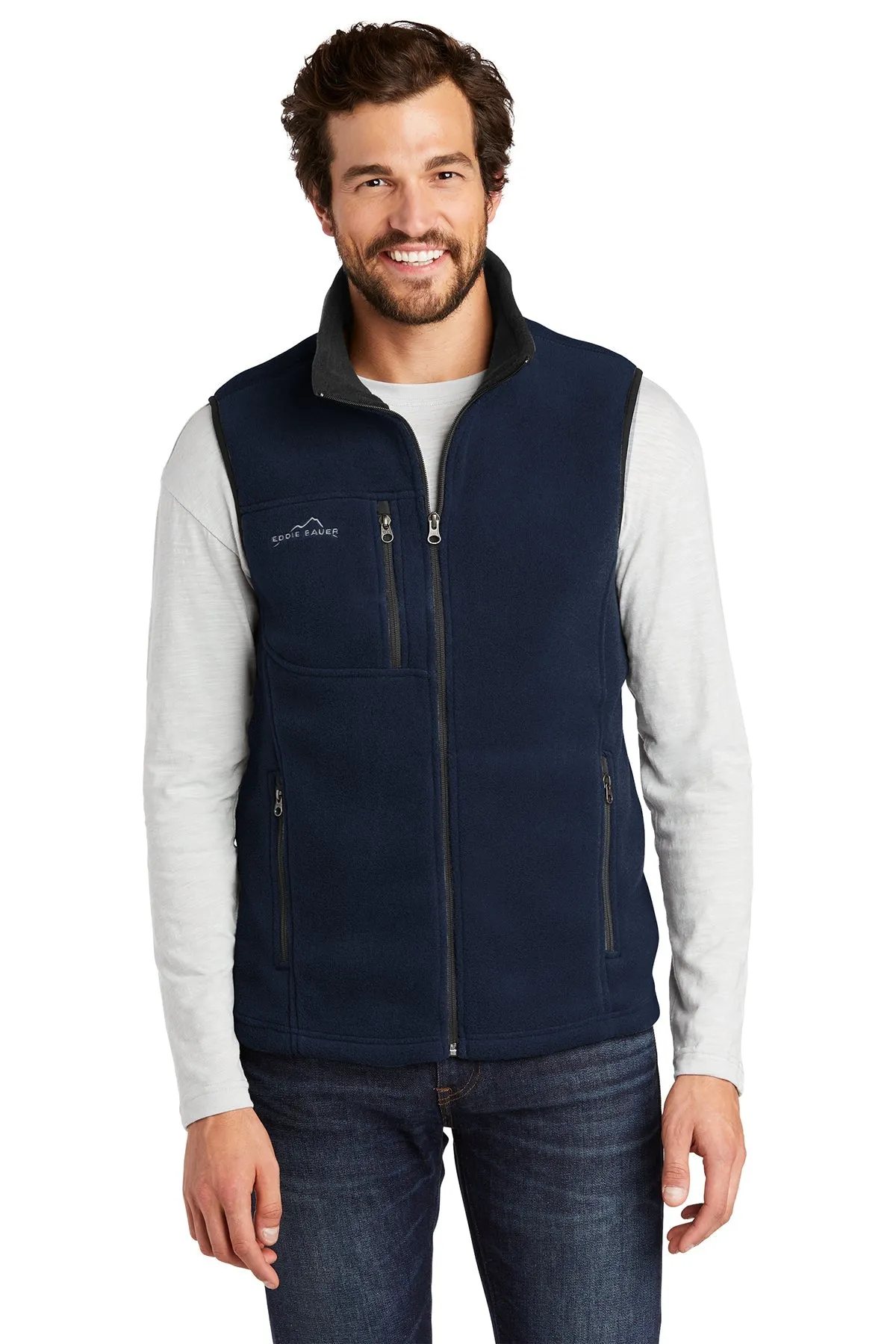 Eddie Bauer Branded Fleece Vests, River Blue