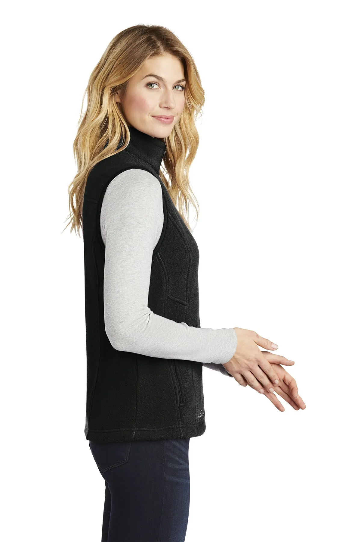 Eddie Bauer Ladies Branded Fleece Vests, Black