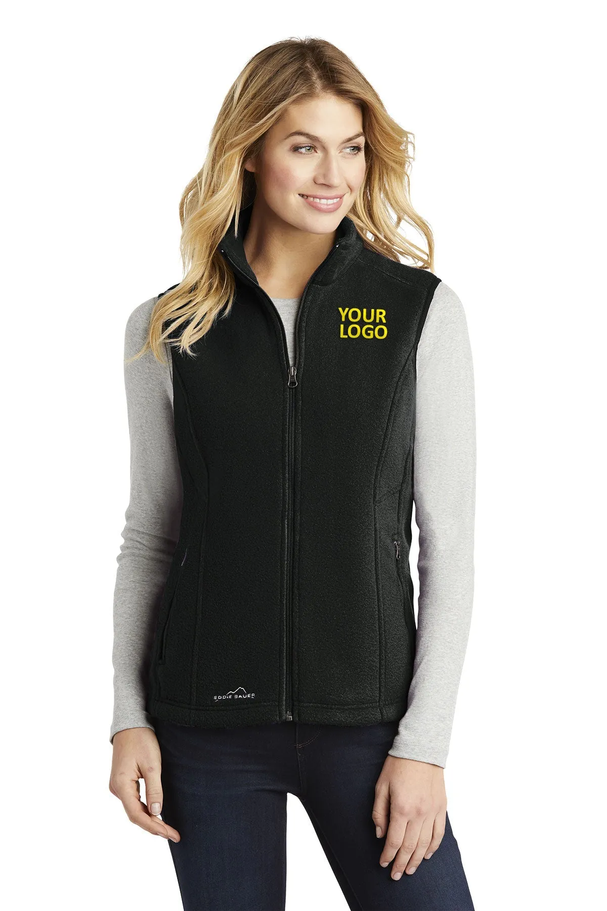 Eddie Bauer Ladies Branded Fleece Vests, Black