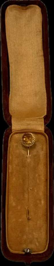 Elegant 9ct Yellow Gold Pin with Citrine Gemstone - Vintage