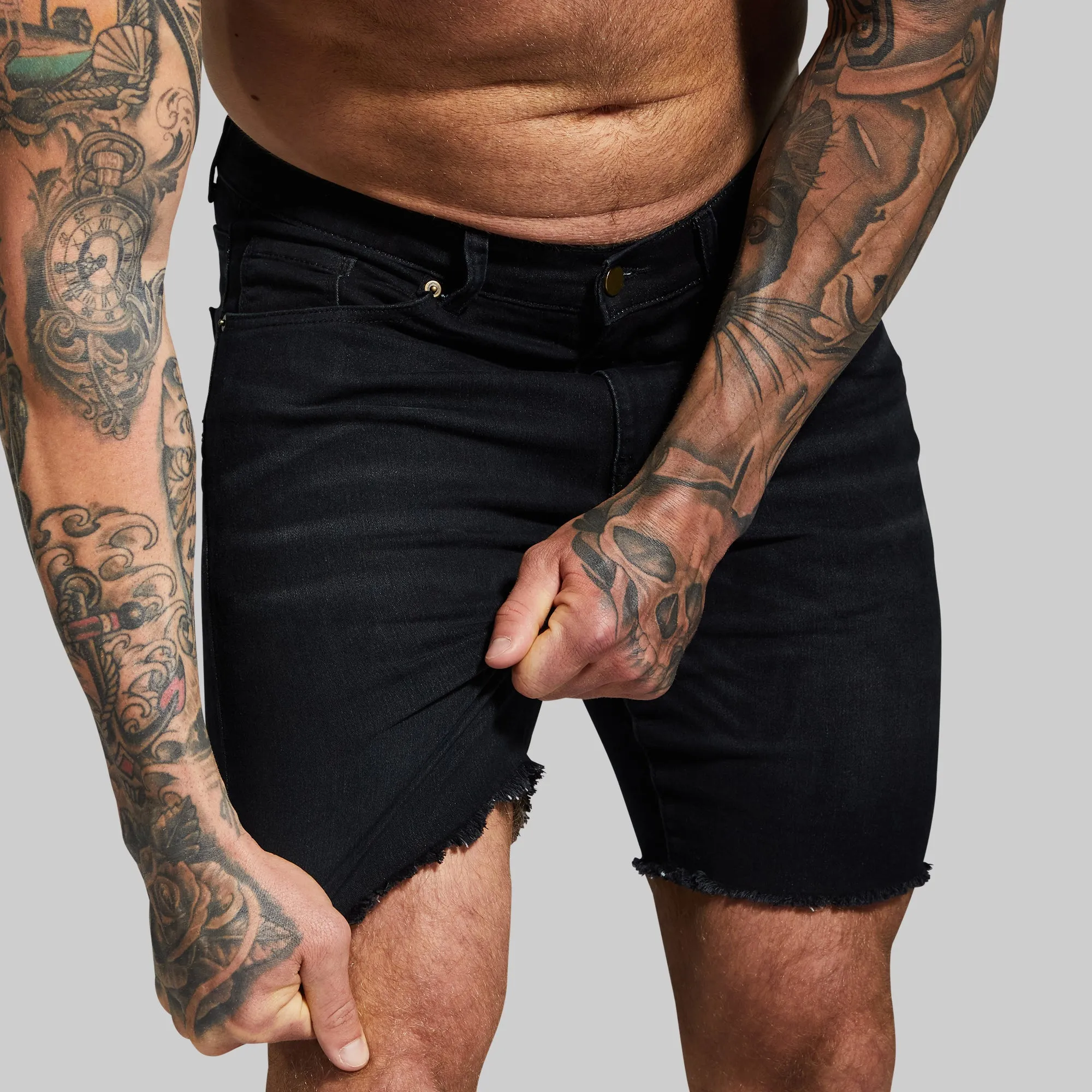 FLEX Stretchy Jort (Black Denim)