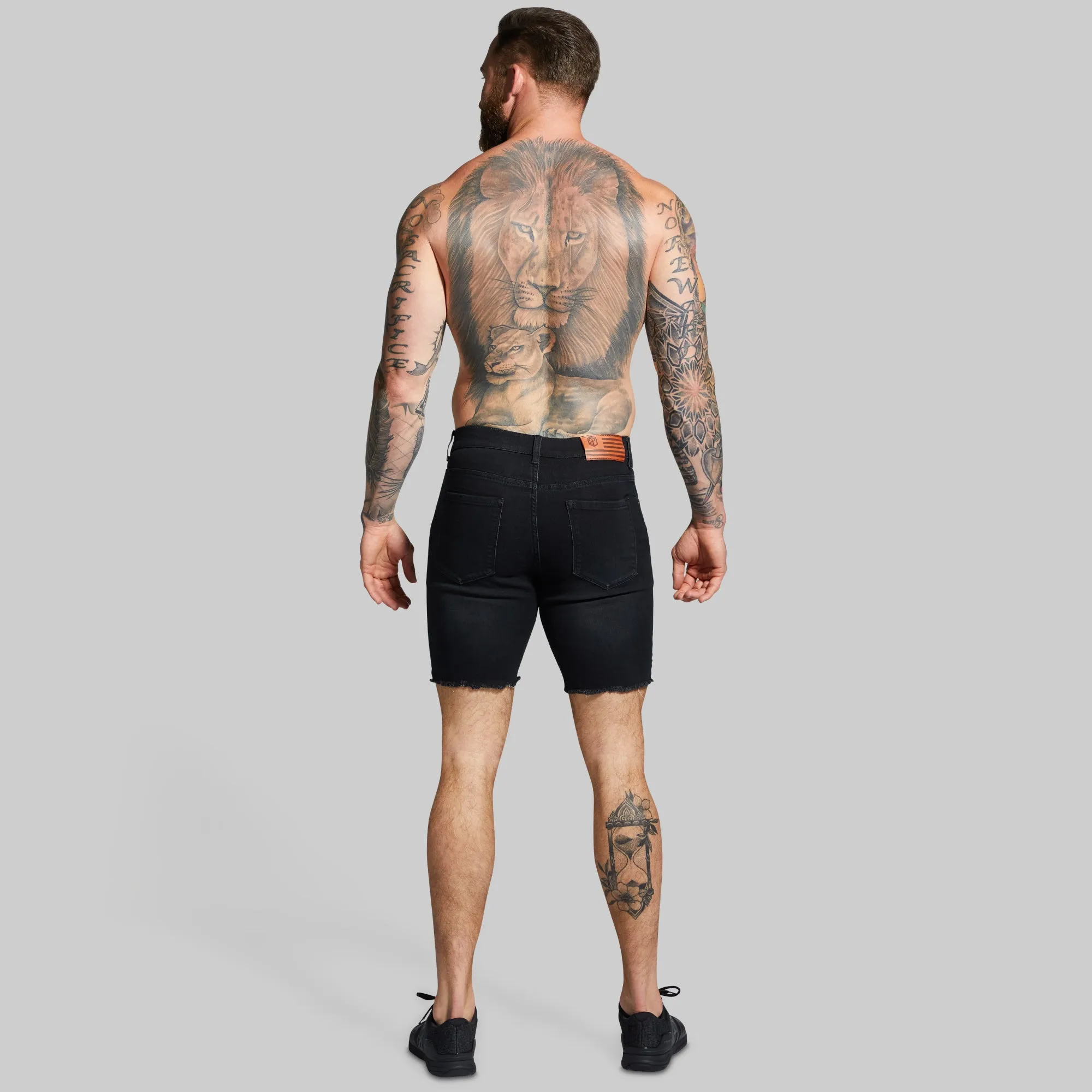 FLEX Stretchy Jort (Black Denim)