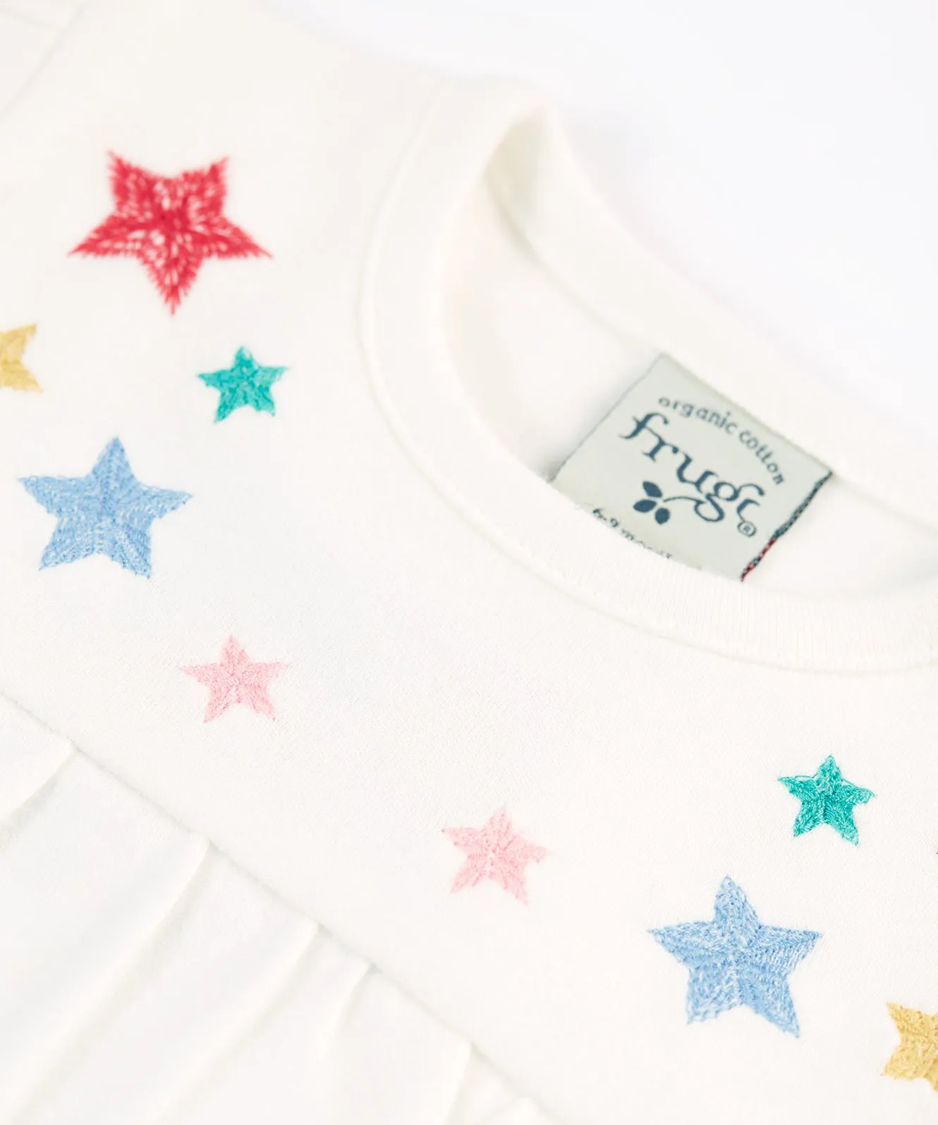 Frugi Eviana Baby Body - Soft White/Stars