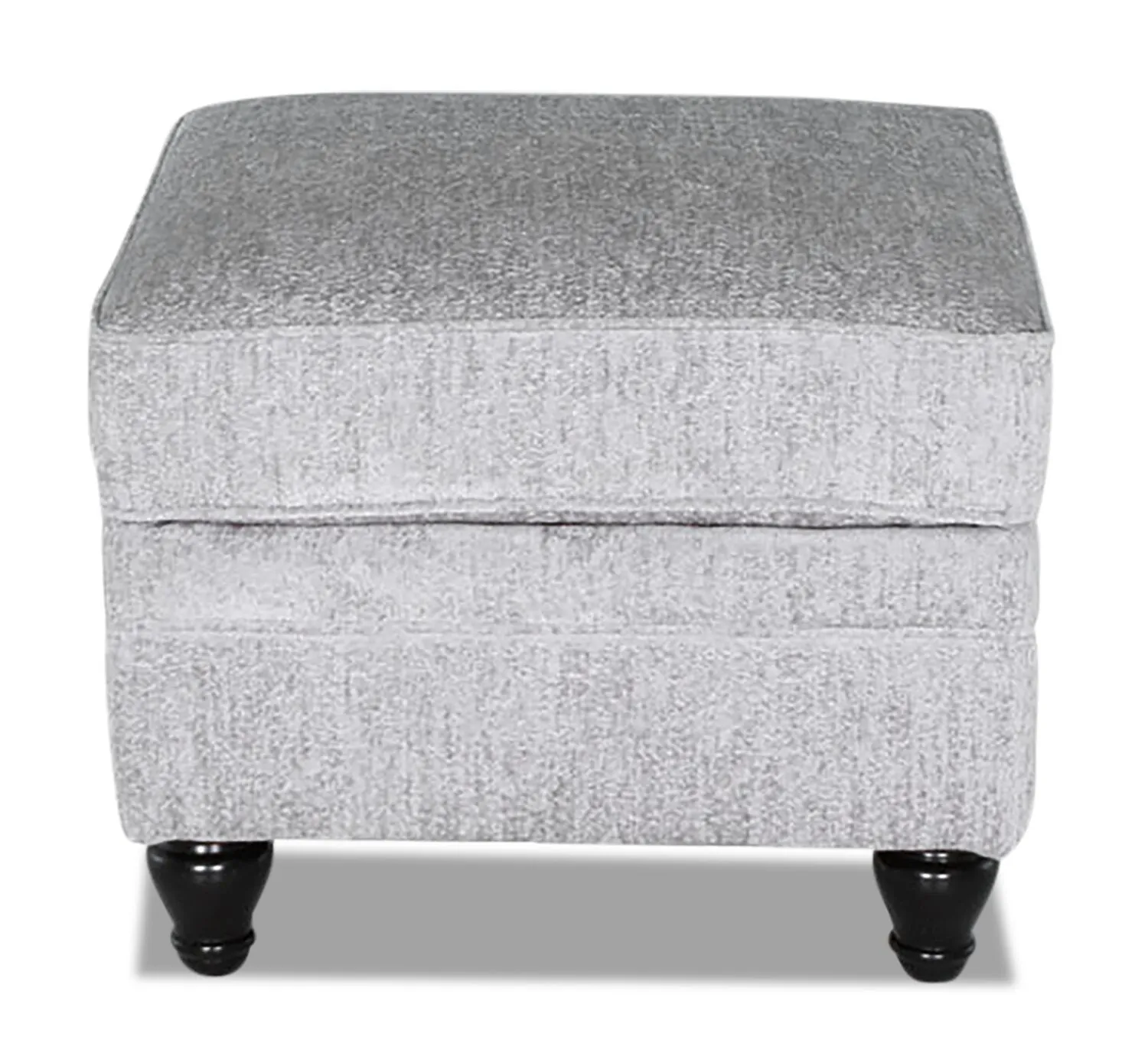 Greycliff Chenille Ottoman - Platinum