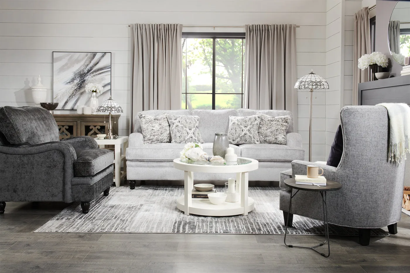 Greycliff Chenille Sofa - Platinum