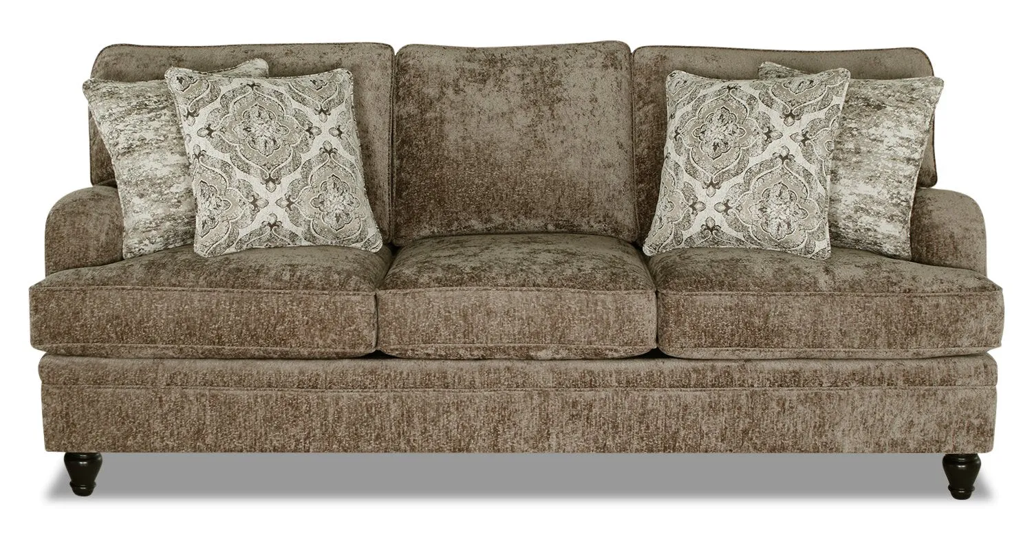 Greycliff Chenille Sofa - Toffee